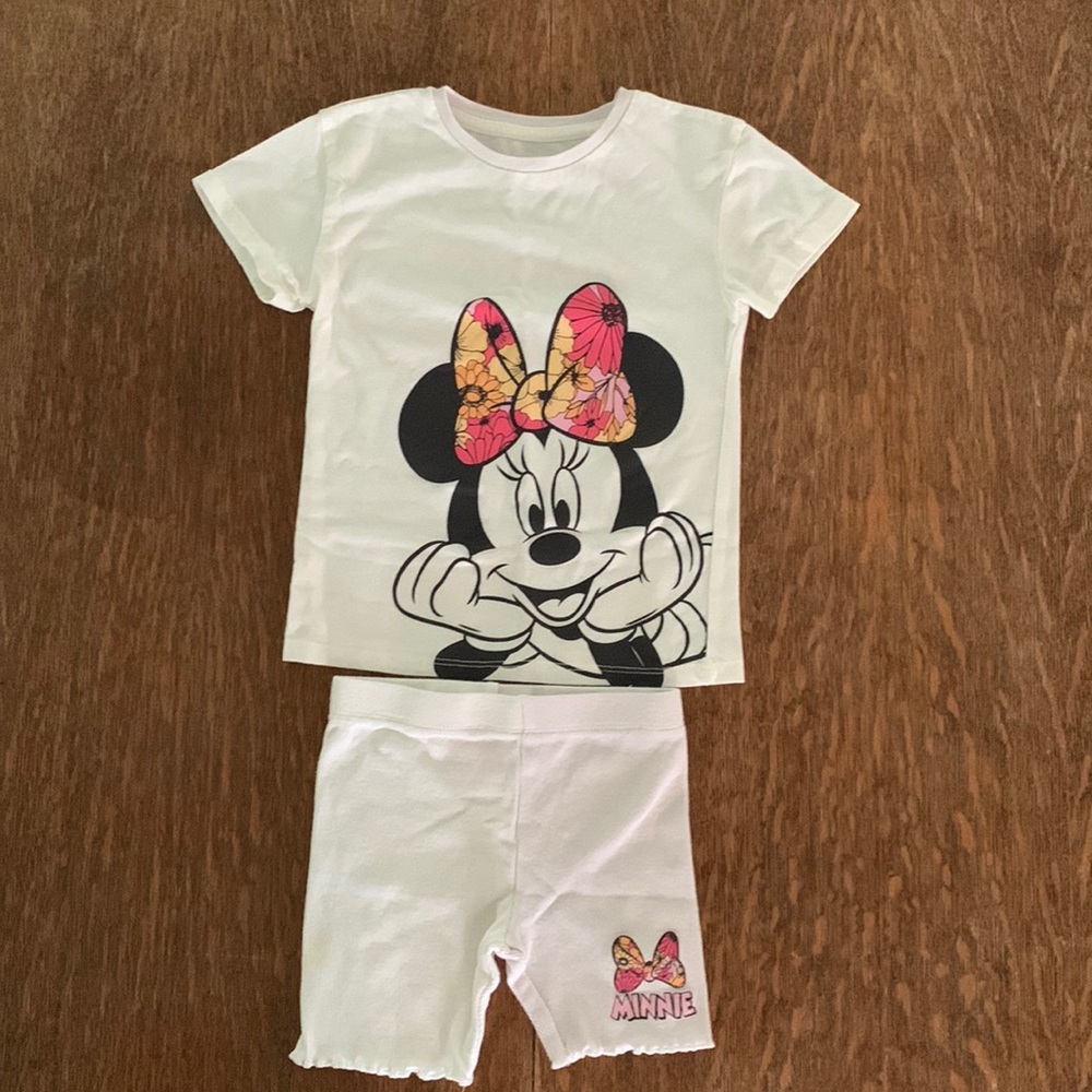 Toddler Girls’ Disney Minnie Mouse Top & Bottom Set - Cream 4T
